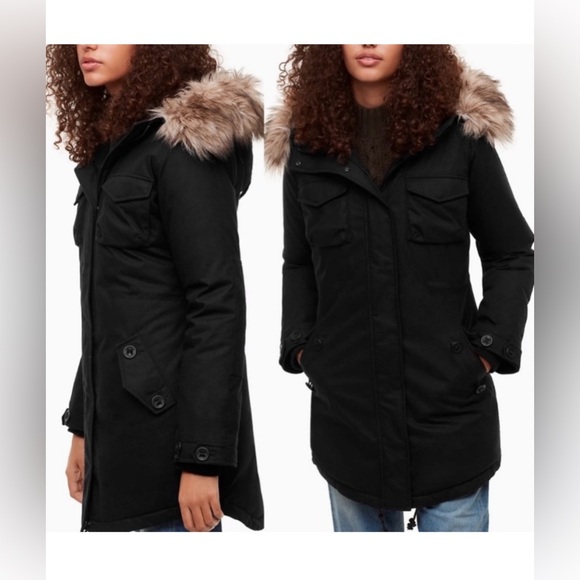 Aritzia Community “Paradigm” Down Filled Black Hemp Jacket/Parka - size XS - Picture 2 of 13